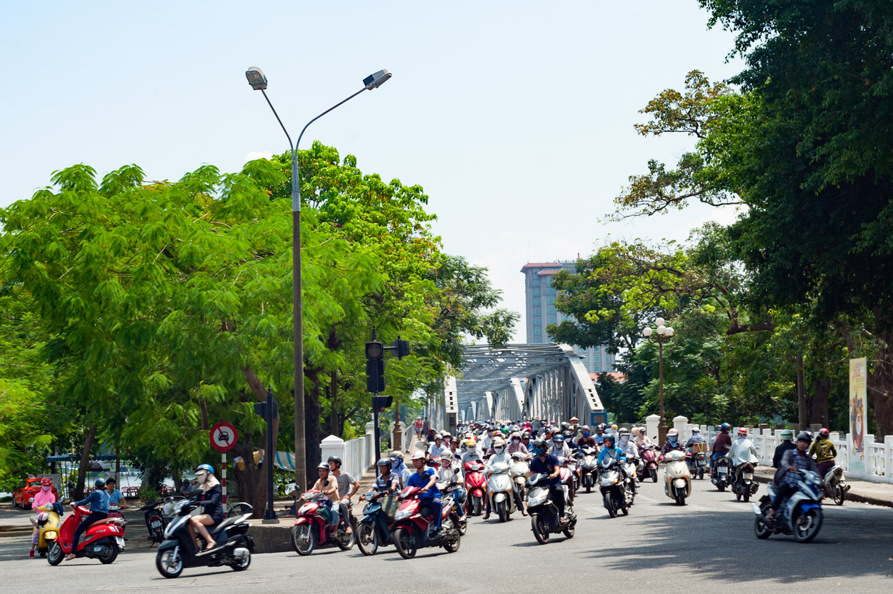 Few Vietnamese own private cars; for most people motorbikes are the primary form of personal transport.