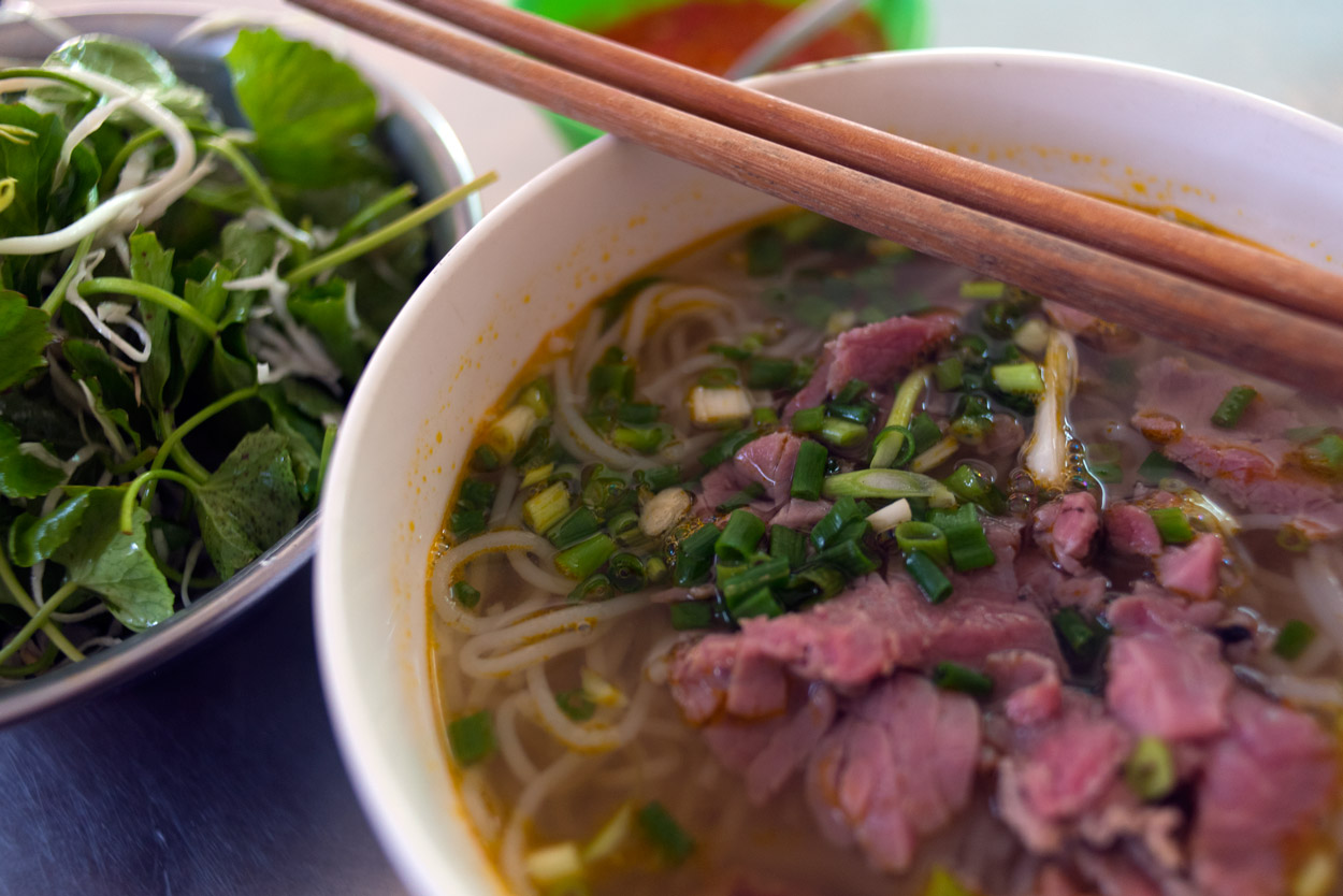 Beef noodle soup is a signature dish from Hue.