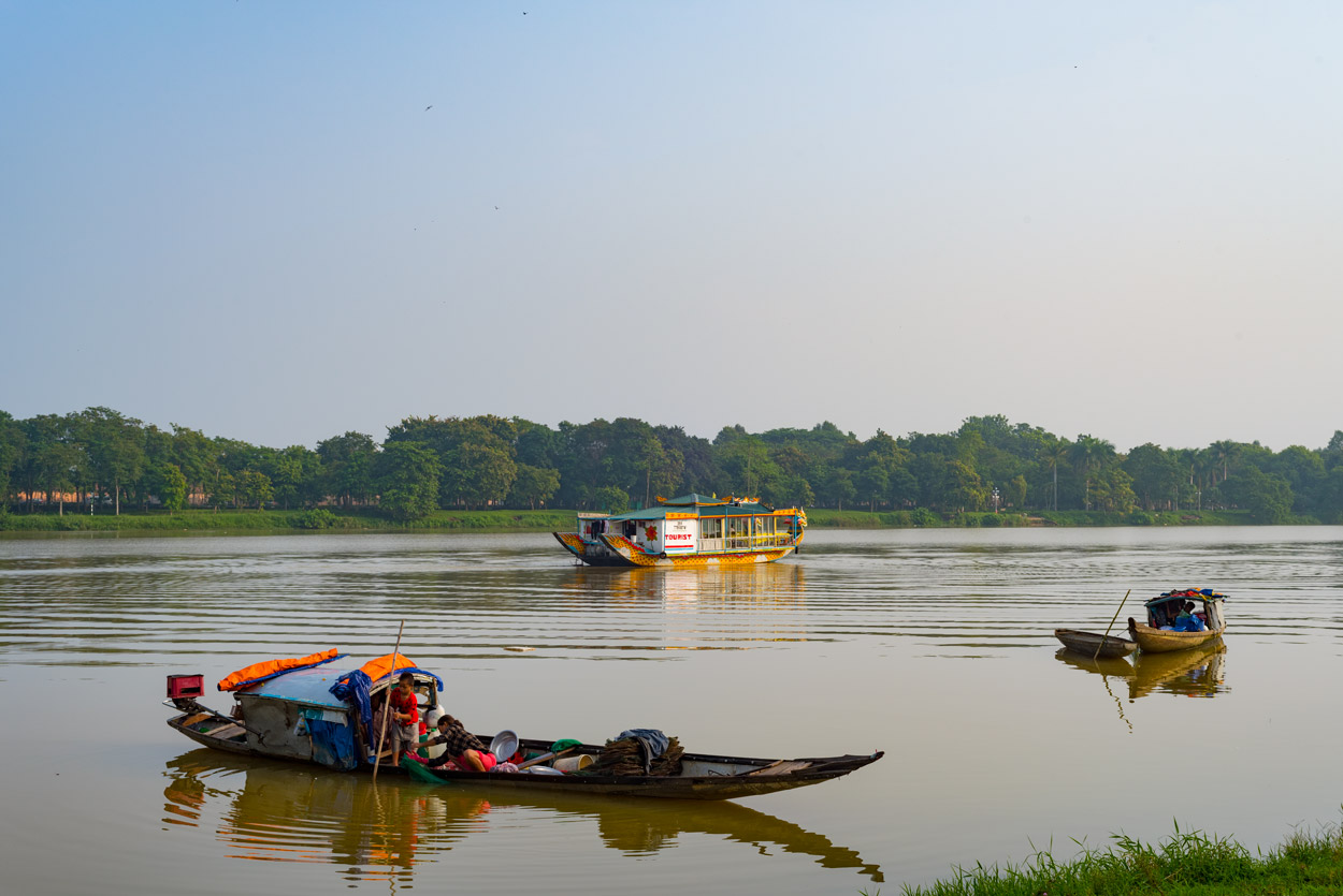 A peaceful morning along the Perfume River, which flows through Hue before emptying into the East Sea.