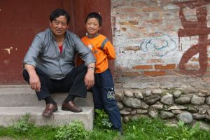 Tibetan Man and His Son