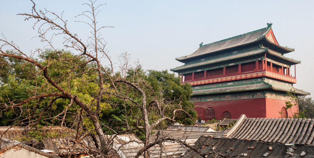 The Beijing Drum Tower (Gulou) was built in 1272 during the reign of Yuan Dynasty emperor Kublai Khan. It was refurbished by successor dynasties and stands today as a reminder of Beijing's imperial past.