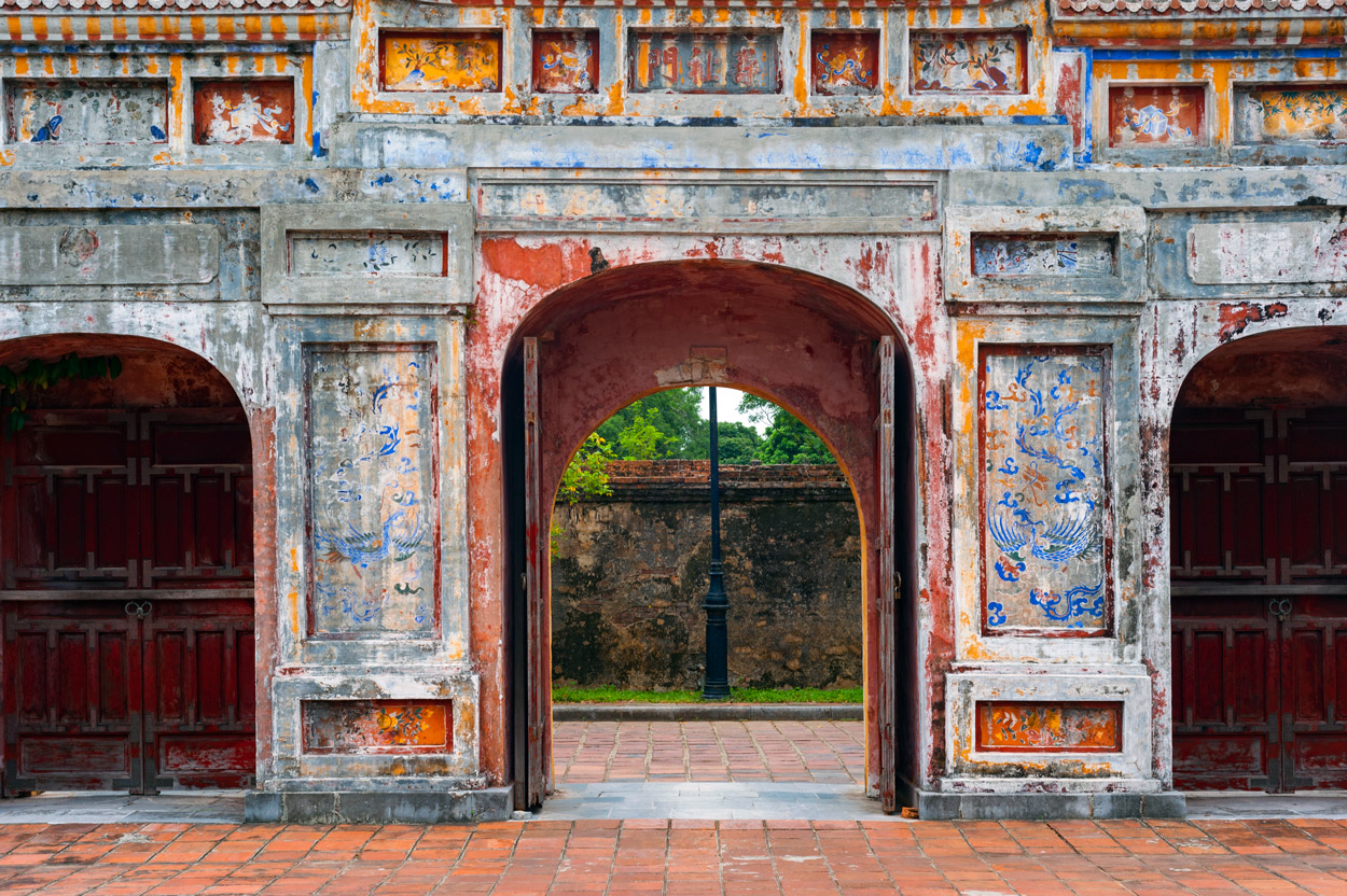 Details from one of the gates inside the Imperial Citadel in Hue.